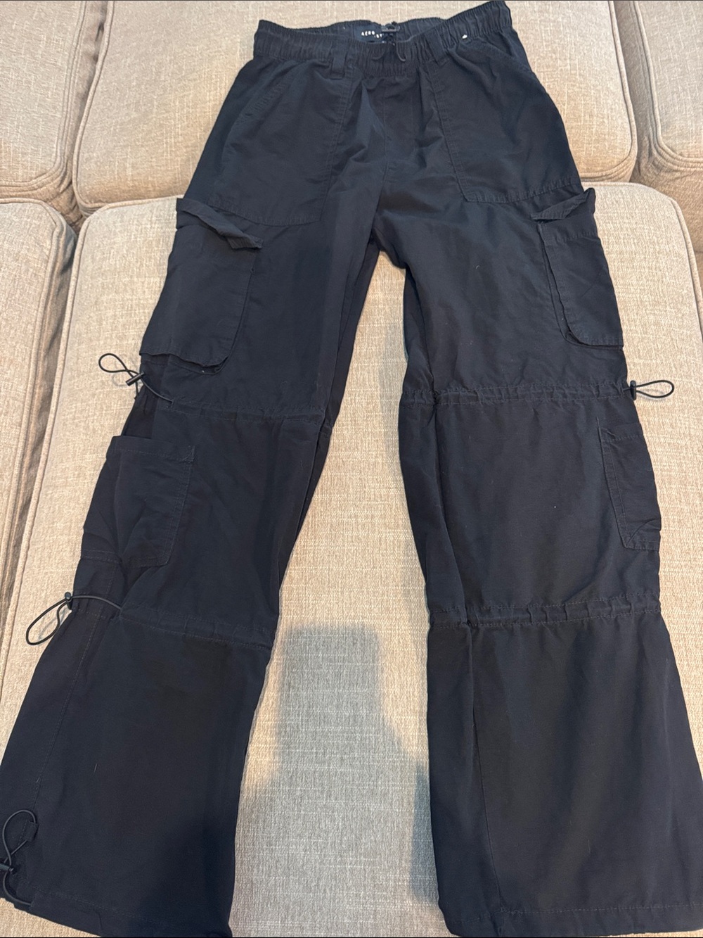 Aeropostale Black Women's Boyfriend Cargo Jeans